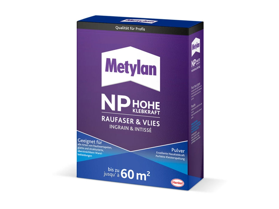 METYLAN Tapetenkleister NP Hohe Klebkraft Raufaser & Vlies Pulver, Weiß, 1kg